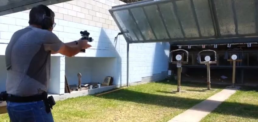Steel Challenge shooting a .38 Super Calibre STI with a Red Dot